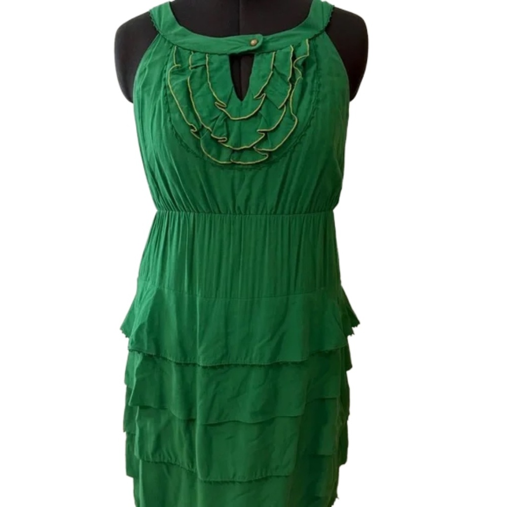 Anthropologie Maeve Layered Green Dress